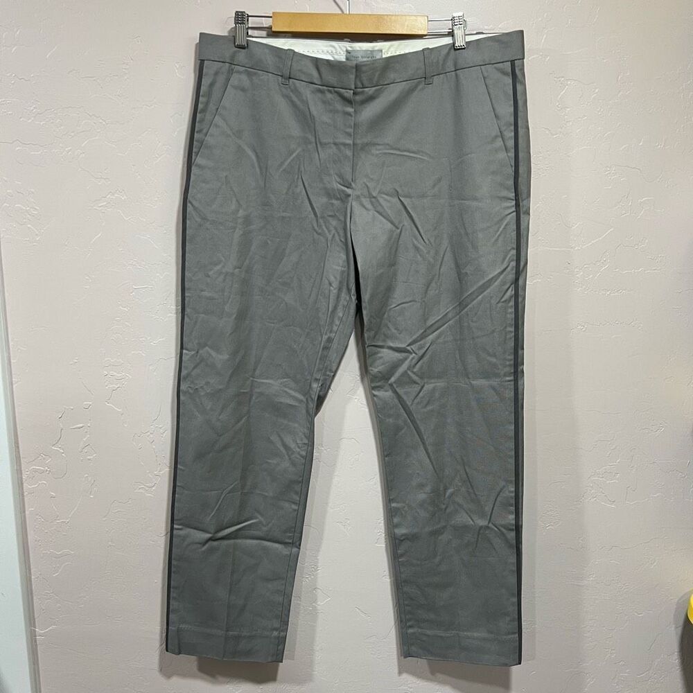 Gap 16 Gray Outseam Stripe Stretch True Straight Dress Pants